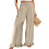 Pantalon à jambes larges et coupe ample en polyester-Abricot M 1