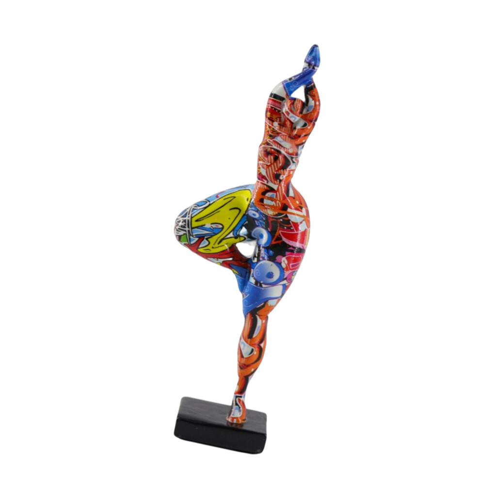 Elegant Dancer Sculpture Graffiti Resin Art Abstract-Graffiti
