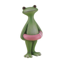 Holiday Frogs Statue With Surfboard Resin Figure-swimming hoop