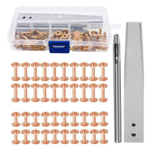 Heavy Duty Metal Rivets Set 42Pcs Leather Studs-copper color