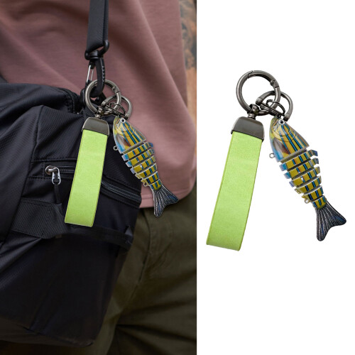 Porte-clés poisson Surfaces texturées, pièces de-Vert clair 2