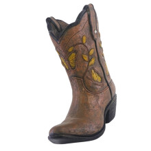 Western Cowboy Boot Shape Flower Vases Resin Home-Butterfly