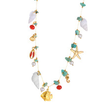 Layer Body Jewelry 80 100cm Metal Base Stone Decoration-B