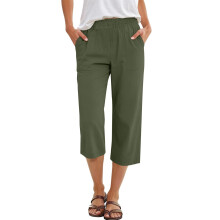 s Pants for Women Casual Loose Elastic High Waist-Army Green M
