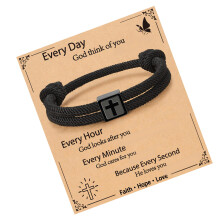 Minimalist Crosses Design Rope Bracelet Lightweight Stainless-C