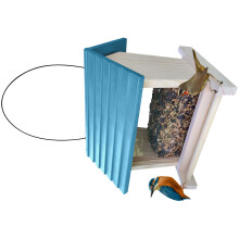 Classical Wooden Hanging Bird Feeder With Weather-Blue