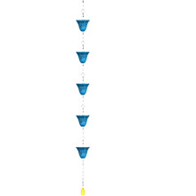 Decorative Rain Chain With 5 Beautiful Cups For-blue 5 cups