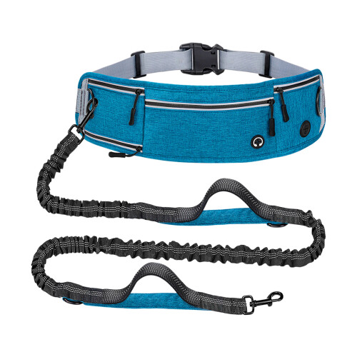 Soft Extendable Workout Waist Pack Dog guide For Joggers-Blue