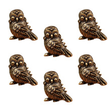 Figurines de hibou en or, Figurines d'oiseaux en métal,-6 pièces