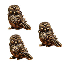 Statues de hibou en métal, ornement décoratif,-3 pièces