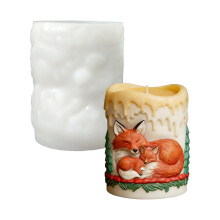 Detailed Snow Foxy Design Crafting Silicone Candle Mold For