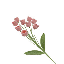 Fausses fleurs de lys tricotées à 9 têtes,-Rose corail