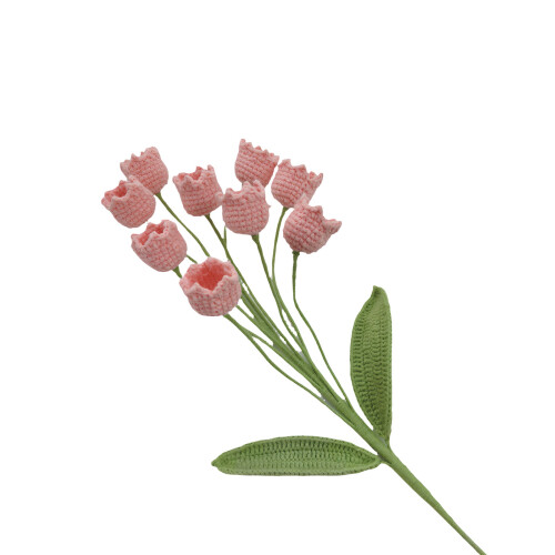 Fausses fleurs de lys tricotées à 9 têtes,-Rose corail