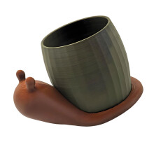 Plastic Fleshy Plant Pot Planter Snail Shape Window-dark brown