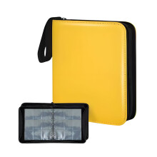 PU Leather Collectible Card Album Containing 50 Black 9-Yellow