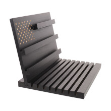 Black Wooden Military Coin Display Case with Multi-Slot Design