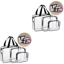 2Pcs Transparent PVC Toiletry Organizer Bags Waterproof Cosmetic Tote