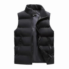 (L, Black) Men's Lightweight Packable Puffer Down Vest Sleeveless Quilted Jacket Coat zxin
