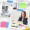 3 Pack   Sticky Dispenser Note Holder Black Base with 24 Pads   Sticky Notes Memo Pads,50 Sheet Per Pad 2