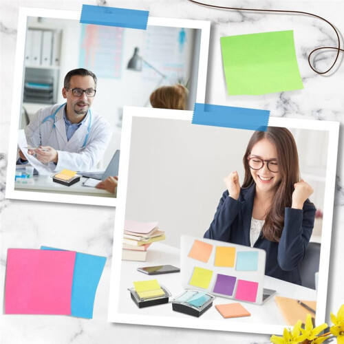 3 Pack   Sticky Dispenser Note Holder Black Base with 24 Pads   Sticky Notes Memo Pads,50 Sheet Per Pad 1