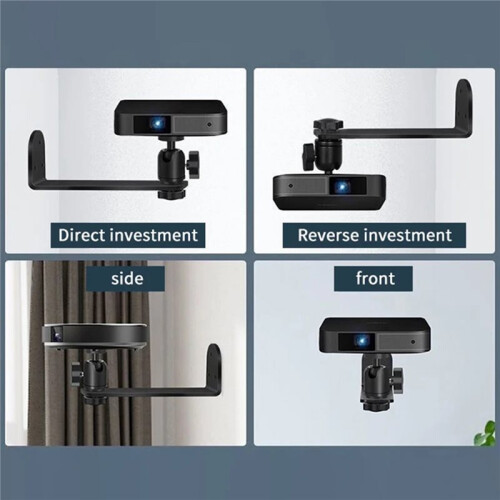 Portable Projector Bracket 360 Rotatable Wall Mount Beamer Holder Universal 1/4 Screw for Most Projector Stand 1