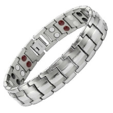 (Silver) Ultra Strength Magnetic Therapy Bracelet - Arthritis Pain Relief And Carpal Tunnel Magnetic Bracelets For Men