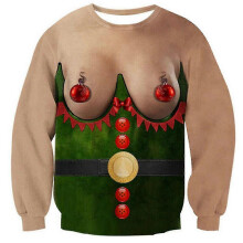 (L) Ugly Christmas Jumper Sweater Mens Women Funny 3d Print Sweatshirt Xmas Pullover