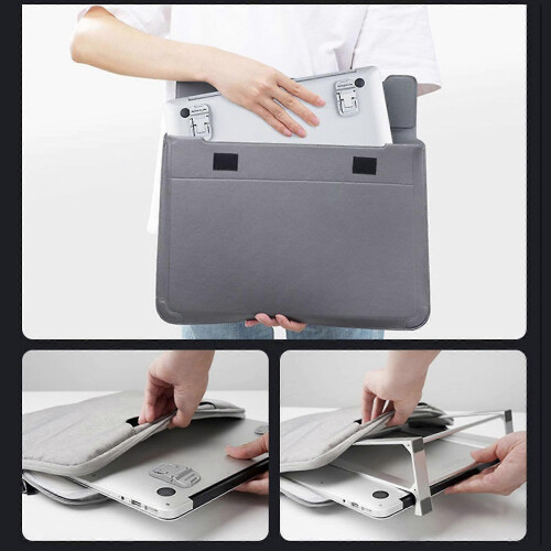 (Grey) Self-adhesive Laptop Stand Invisible Computer Foldable Desk Bracket For Nillkin 1