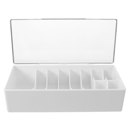 Large White Acrylic Lash Supplies Storage Container with Flip Lid