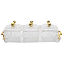 Clear Divided Snack Organizer Tray with Airtight Lid for Parties