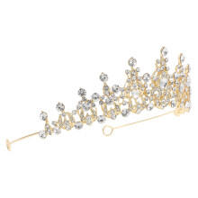 Elegant Golden Wedding Crown Metal Hair Accessory for Bride