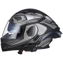 Motorcycle with Headphone Full Face Black Visor
