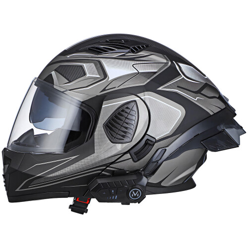 Motorcycle with Headphone Full Face Black Visor