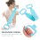 Blue Silicone Shower Brush with Long Strap for Back Scrubbing 10