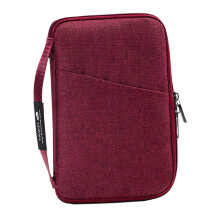 Practical Oxford Passport Holder With Multiple Pockets For-Red