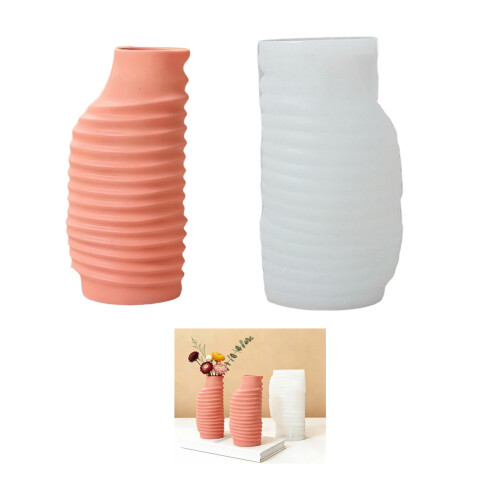 Handcraft Thread Vase Silicone Mould for Epoxy Resin and Plaster