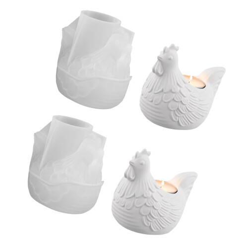 2Pcs Chick Figure Silicone Mold Easter Candle Silicone Mold For