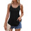 Women's openwork drawstring  color button suspender-Black XL 1