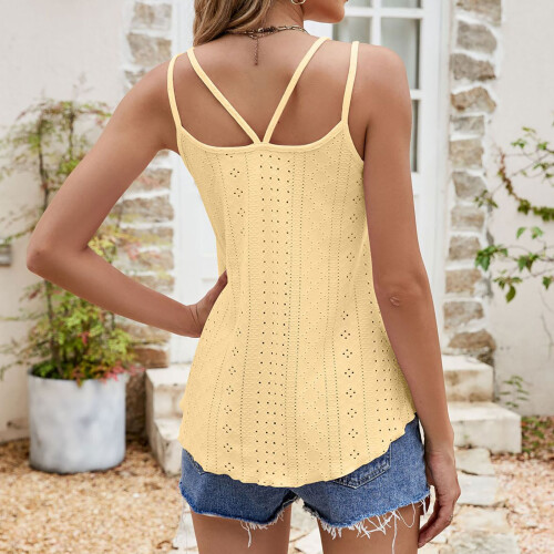 Women's openwork drawstring  color button suspender-Purple XXL 1
