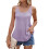 Women's openwork drawstring  color button suspender-Purple XL 1