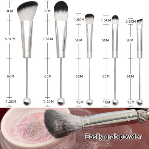 6X PerlenföRmige Make--Pinsel, Silikonperlen, DIY-Make--Kosmetikpinsel, Perlenpinsel-Set zum Selbermachen 2