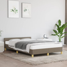 vidaXL sengestel uden madras, taupe, 120x190 cm, stof