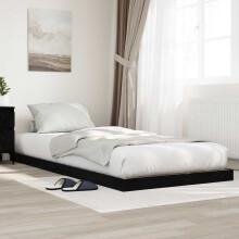 vidaXL Floor Bed Frame Black Oak 75 x 190 cm Engineered Wood