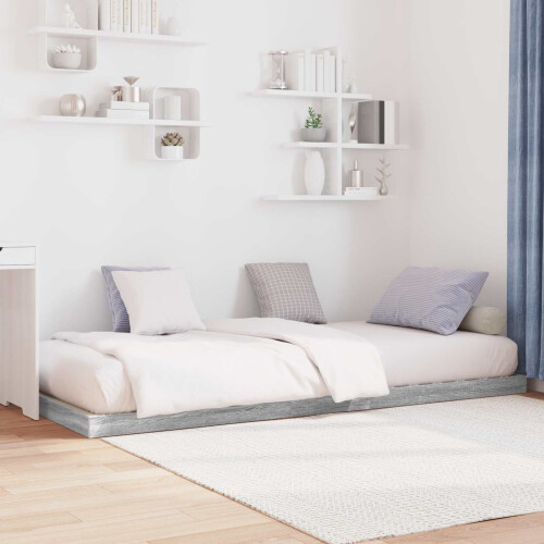 vidaXL Floor Bed Frame Sonoma 75 x 190 cm Engineered Wood 2