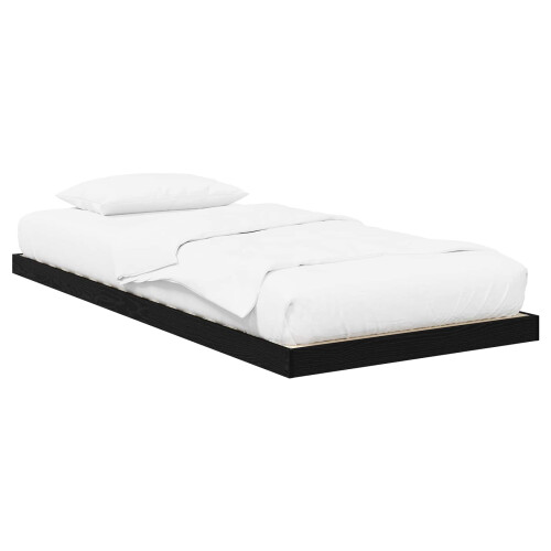 vidaXL Floor Bed Frame Black Oak 75 x 190 cm Engineered Wood 1
