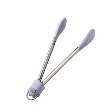 Ergonomic Silicone Cooking Tongs Scratch Resistant-Purple