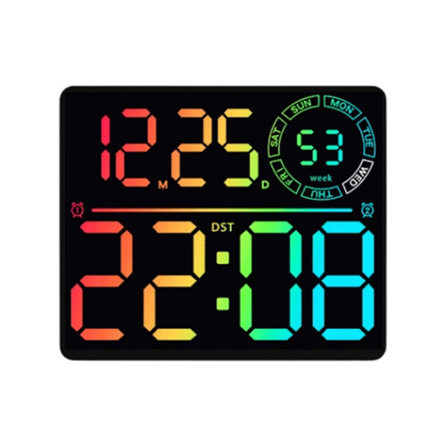 Farbwechselnde elektronische LED-Digitaluhr mit-schwarze Schale