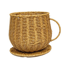 Woven Styles Kaffeepads-Aufbewahrungskorb für-Gelb