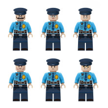 6 PCS American Police Officer Cop Building Blocks Role Play Game for Boys & Girls