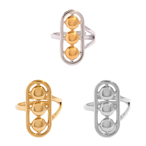 Contemporary Double Tone Loop Rings Adjustable-A18 6 2512238 1